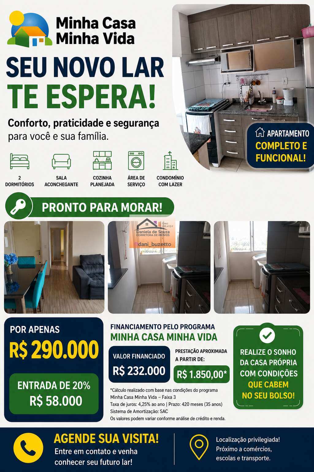 Apartamento à venda em Várzea Paulista, Jardim Promeca, com 2 quartos, 49m² - Daniela deSouza